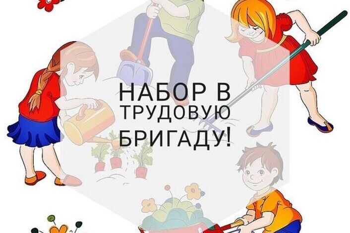 летняя трудовая бригада в школе.